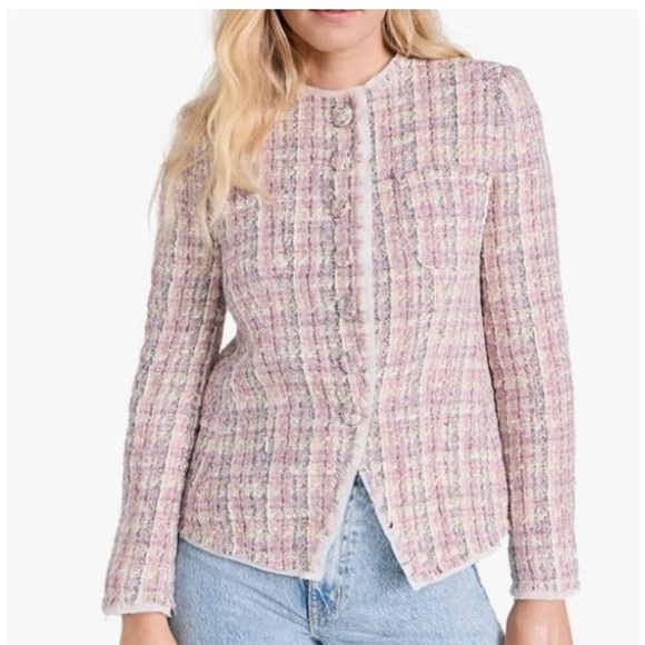 LoveShackFancy‎ Fraser Tweed Wool Blend Jacket - Picture 2 of 9